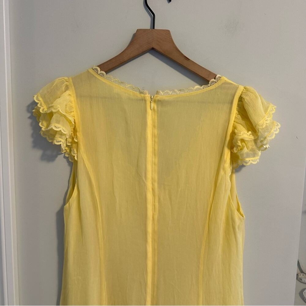 Tularosa Yellow Lace Sexy Maxi Dress Gown Large - Picture 7 of 13